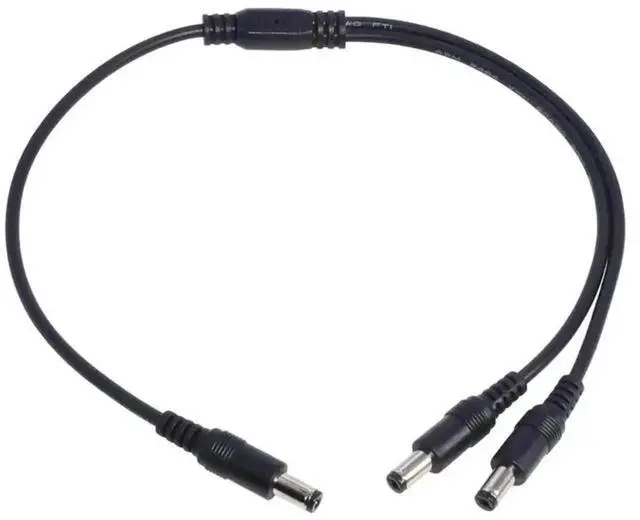 Alt view image 2 of 3 - WRIARICH 5.5x2.1mm DC 1 Male to 2 Male Power Splitter Cable for CCTV & LED Strip Light