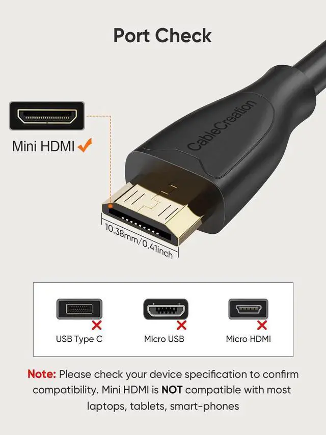 Alt view image 7 of 7 - WRIARICH 3FT High Speed Mini HDMI to HDMI Male to Male Cable, Supports 4K@60Hz