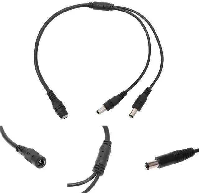Alt view image 2 of 5 - WRIARICH 5.5x2.1mm DC Power Splitter Cable 1 Female to 2 Male Plug for POE CCTV Tester & IP Camera Power Supply