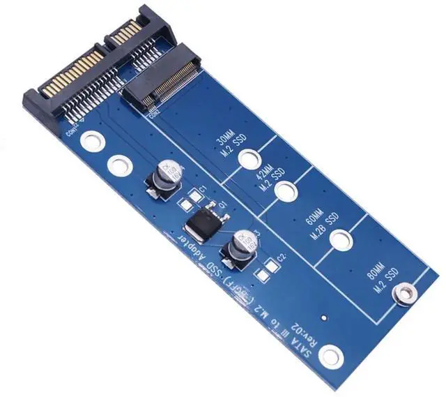 Alt view image 5 of 5 - WRIARICH Blue M.2 NGFF SATA3 SSD to 2.5 Inch SATA Adapter Card, M.2 to SATA III Expansion Converter for 2.5" Drive Bay