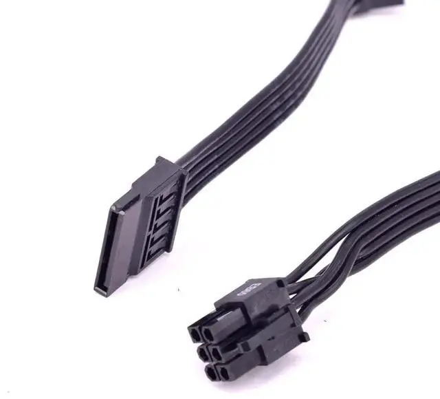 Alt view image 3 of 6 - WRIARICH 20in 6-Pin to 3X 15-Pin SATA Power Cable for Corsair Modular PSUs