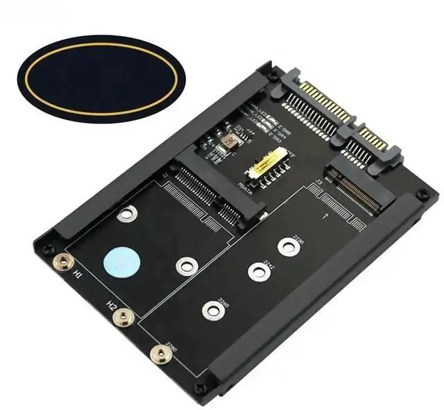 Main image of WRIARICH Metal Enclosure mSATA & B+M Key M.2 NGFF to 2.5" SATA 3.0 Adapter Card, 6Gbps M.2/mSATA SSD to SATA Riser Board