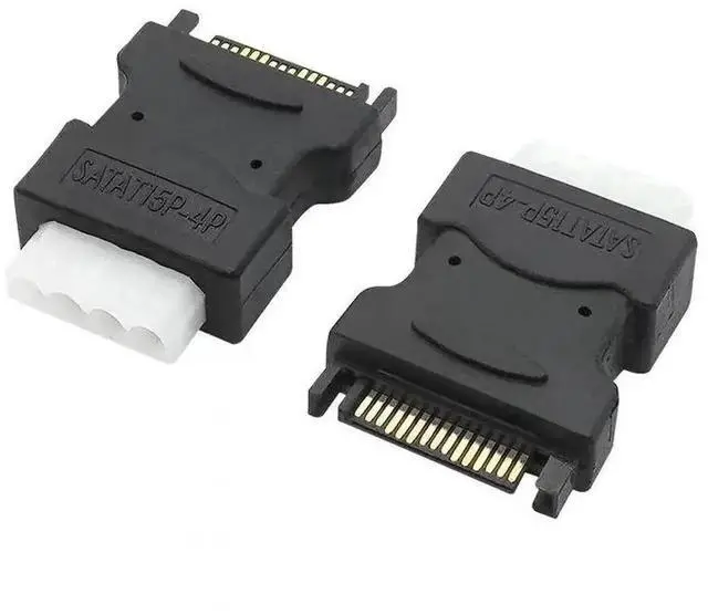 Main image of WRIARICH 2PCS 4Pin Molex IDE to SATA 15Pin Power Adapter Cable, Male Big 4Pin to SATA Female Power Converter for HDD SSD