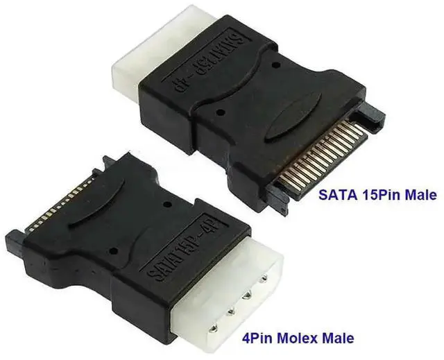 Alt view image 6 of 6 - WRIARICH 2PCS 4Pin Molex IDE to SATA 15Pin Power Adapter Cable, Male Big 4Pin to SATA Female Power Converter for HDD SSD