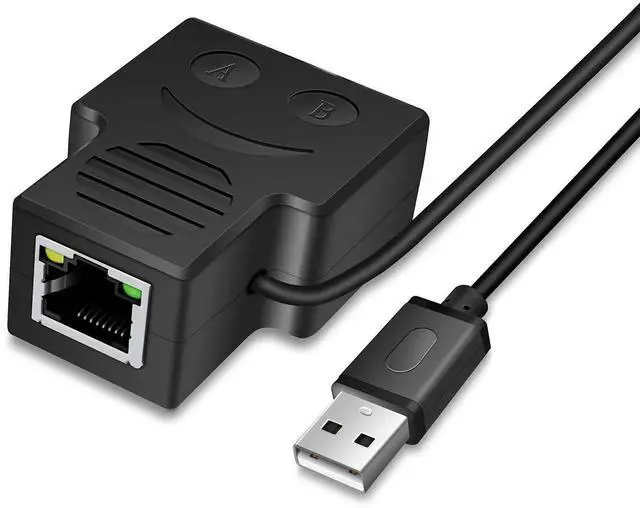 Main image of WRIARICH 1 to 2 Port RJ45 Ethernet Splitter Adapter, 1 Female to 2 Female LAN Cable Splitter, Allow 2 Devices to Access Network Simultaneously, Compatible with Cat5 Cat5e Cat6 Ethernet Cables