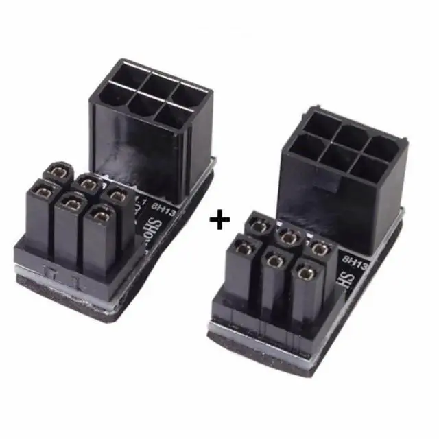 Alt view image 5 of 6 - WRIARICH 2 Pack 360° Adjustable ATX 6Pin Male to Female GPU Power Angle Adapter, 12V Graphics Card Power Connector