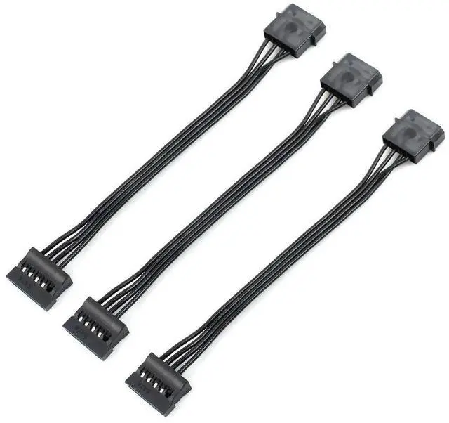 Main image of WRIARICH 3 Pack LP4 4 Pin IDE Molex Female to Dual SATA Power Cable for HDD Optical Drive