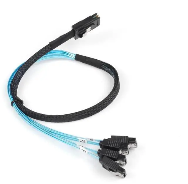Alt view image 5 of 5 - WRIARICH 1M/3.3FT SFF-8087 Mini SAS 36Pin to 4 SATA 7Pin Fan-Out Cable, SFF8087 Host to Quad SATA Hard Drive Cord