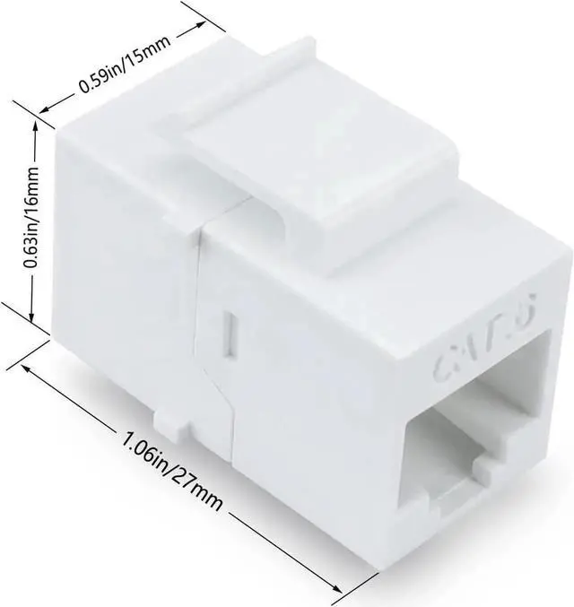 Alt view image 3 of 4 - WRIARICH 10 Pack White Cat6 Female to Female RJ45 Keystone Inline Couplers, Standard Panel Mount Ethernet Cable Extender Insert for Wall Plate & Patch Panel Wiring