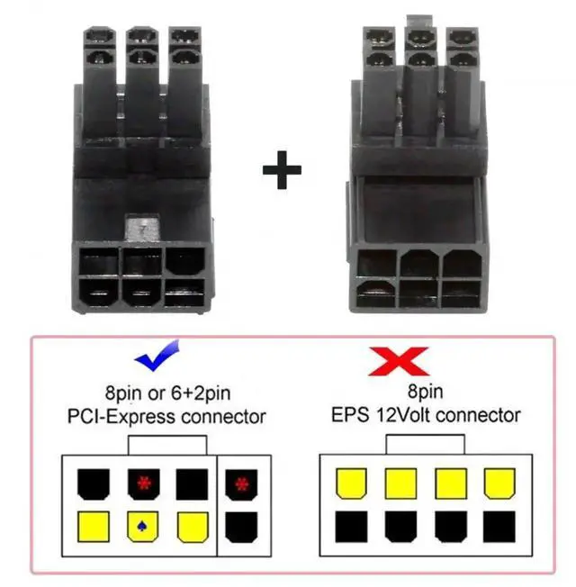 Alt view image 6 of 7 - WRIARICH 2 Pack 90° Up/Down Angled ATX 6Pin Male to Female GPU Power Adapter Connector