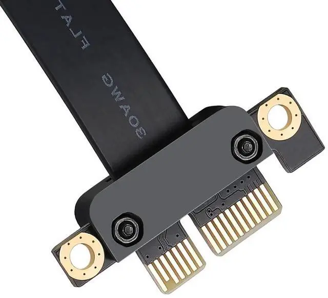 Alt view image 3 of 7 - WRIARICH PCI Express 36Pin X1 Extension Cable, 180 Degree Straight Angle PCIe 3.0 Riser Cord, 20cm Length