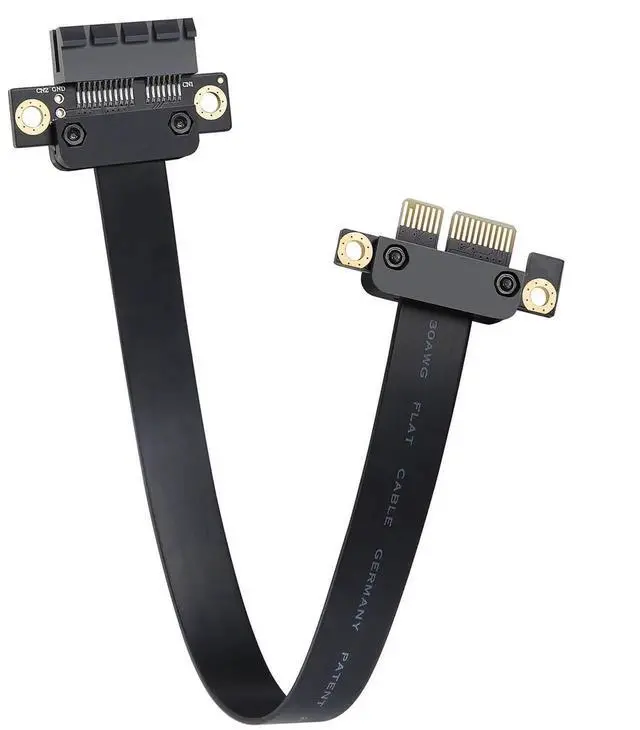 Alt view image 4 of 7 - WRIARICH PCI Express 36Pin X1 Extension Cable, 180 Degree Straight Angle PCIe 3.0 Riser Cord, 20cm Length