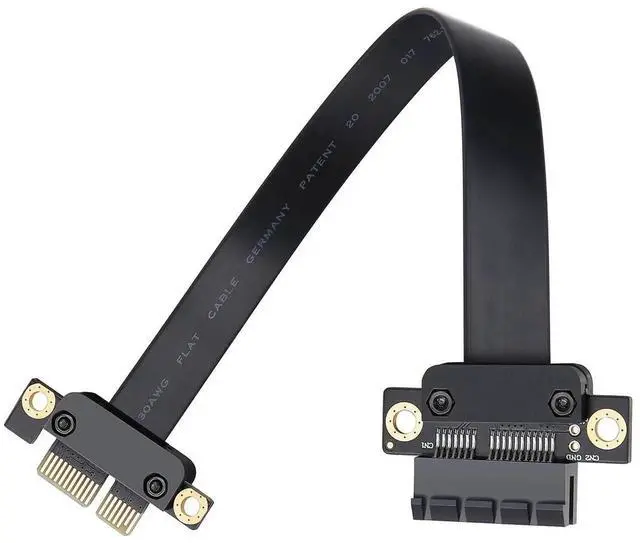 Alt view image 2 of 7 - WRIARICH PCI Express 36Pin X1 Extension Cable, 180 Degree Straight Angle PCIe 3.0 Riser Cord, 20cm Length