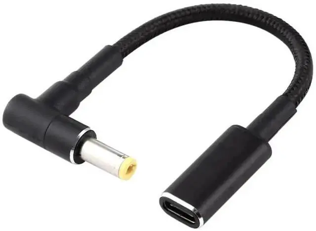Main image of WRIARICH Right Angle DC 5.5×2.5mm to USB-C PD 100W Nylon Braided Power Cable | Fixed 18.5V~20V Trigger Adapter Cord