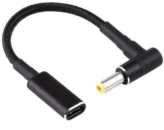 Alt view image 5 of 5 - WRIARICH Right Angle DC 5.5×2.5mm to USB-C PD 100W Nylon Braided Power Cable | Fixed 18.5V~20V Trigger Adapter Cord
