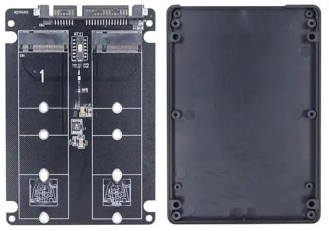 Main image of WRIARICH 2-Port Dual M.2 B Key SATA to SATA 3.0 Adapter with Enclosure, 6Gbps NGFF SSD Converter