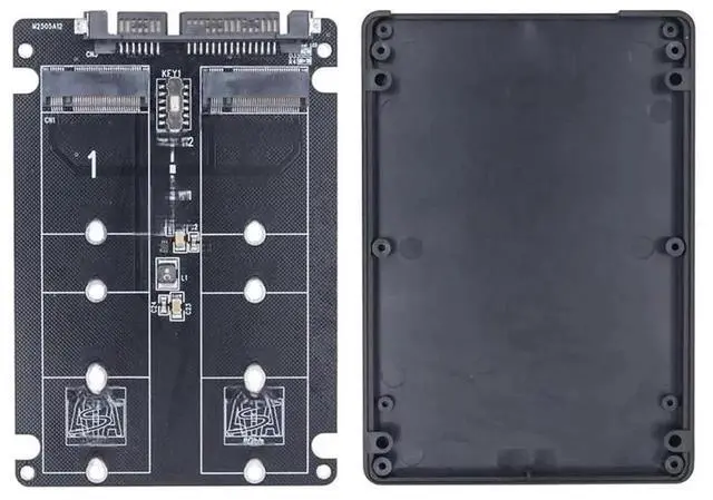 Alt view image 3 of 3 - WRIARICH 2-Port Dual M.2 B Key SATA to SATA 3.0 Adapter with Enclosure, 6Gbps NGFF SSD Converter
