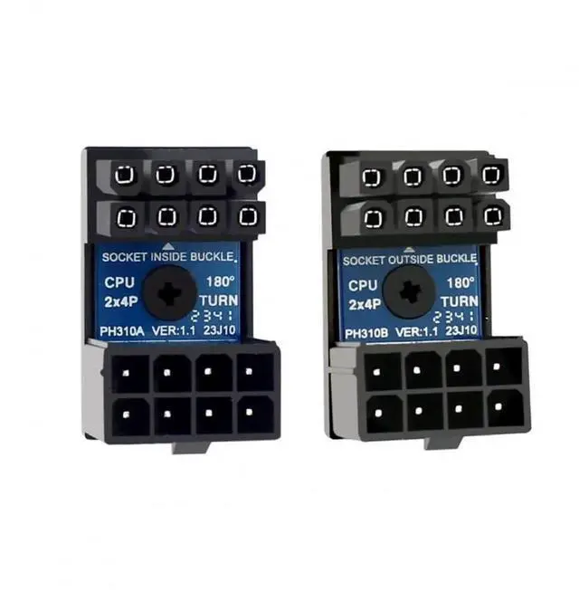 Main image of WRIARICH 2 Pack 360° Rotatable Up/Down Angled ATX 8P EPS Male to Female 12V CPU Power Adapter