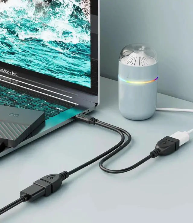 Alt view image 3 of 6 - WRIARICH 2-Port USB 2.0 Male to Dual Female Splitter Cable, High Speed Data & Charging Cord for PC, Laptop, Car, TV, Xbox, External HDD