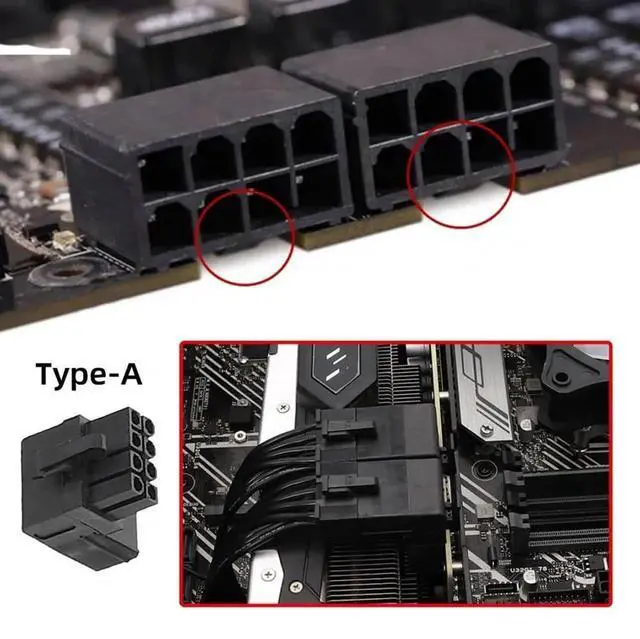 Alt view image 4 of 7 - WRIARICH 2 Pack 90° Up & Down Angled ATX 8Pin Male to Female GPU Power Port Adapter