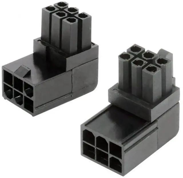Main image of WRIARICH 2 Pack 90 Degree Up/Down ATX 6Pin Male to Female GPU Power Angle Adapter Connector