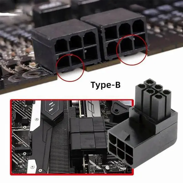 Alt view image 6 of 7 - WRIARICH 2 Pack 90 Degree Up/Down ATX 6Pin Male to Female GPU Power Angle Adapter Connector