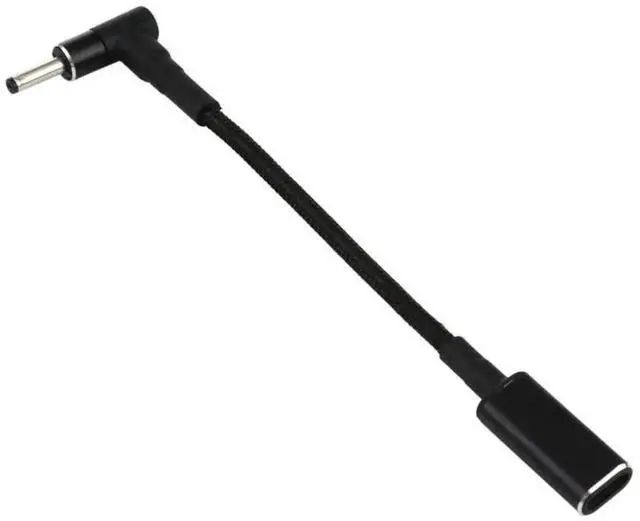 Alt view image 4 of 5 - WRIARICH Right Angle 3.0×1.0mm DC to USB-C PD 100W Nylon Braided Power Cable|18.5V~20V Trigger Converter Cord