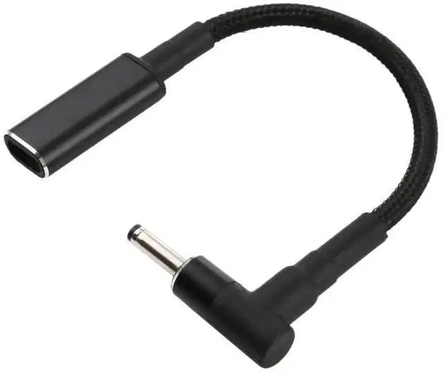 Alt view image 5 of 5 - WRIARICH Right Angle 3.0×1.0mm DC to USB-C PD 100W Nylon Braided Power Cable|18.5V~20V Trigger Converter Cord
