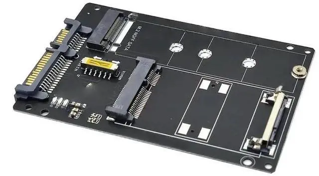 Main image of WRIARICH 2-in-1 M.2 B Key & mSATA to SATA 3.0 Adapter, 2.5 Inch Form Factor NGFF SATA SSD Converter Riser Board