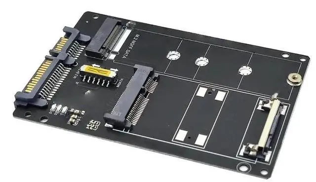 Alt view image 3 of 3 - WRIARICH 2-in-1 M.2 B Key & mSATA to SATA 3.0 Adapter, 2.5 Inch Form Factor NGFF SATA SSD Converter Riser Board