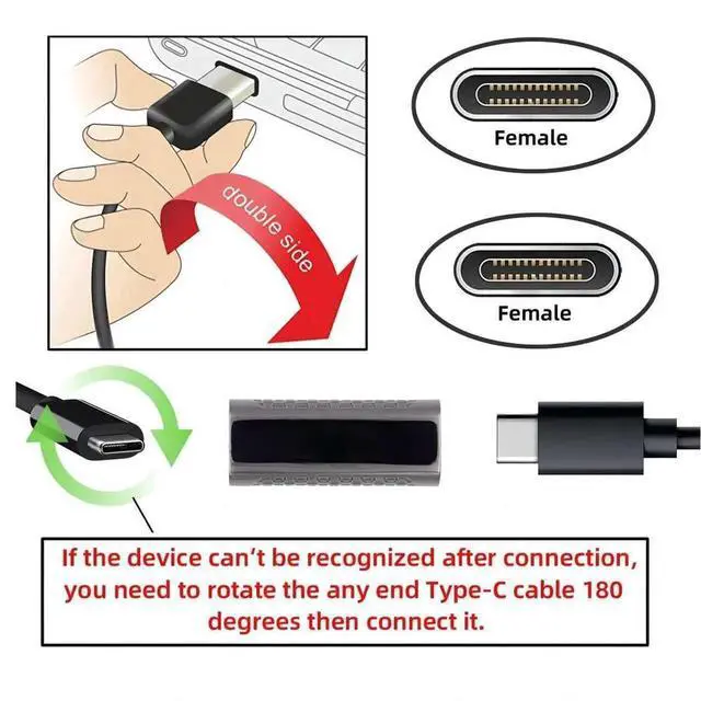 Alt view image 4 of 7 - WRIARICH 2 Pack 0.2M Panel Mount USB3.1 Gen2 Type-C Male to Female Extension Cable | 10Gbps Data & Fast Charging Cord
