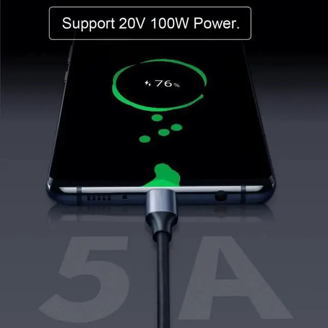 Alt view image 5 of 6 - WRIARICH 2.0M Up 90° Angled USB-C Male to Female Extension Cable | USB3.1 Gen2 10Gbps & 100W PD Fast Charge with Protective Sleeve