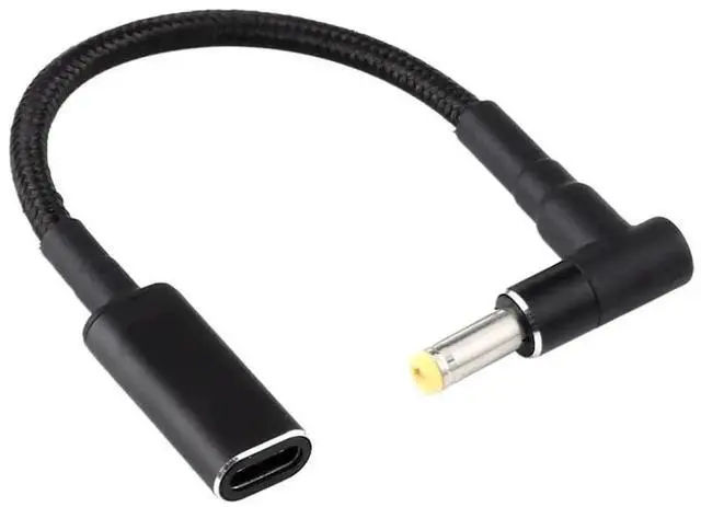 Main image of WRIARICH Right Angle DC 4.8×1.7mm to USB-C PD 100W Nylon Braided Power Cable | 18.5V~20V Fixed Voltage Trigger Cord
