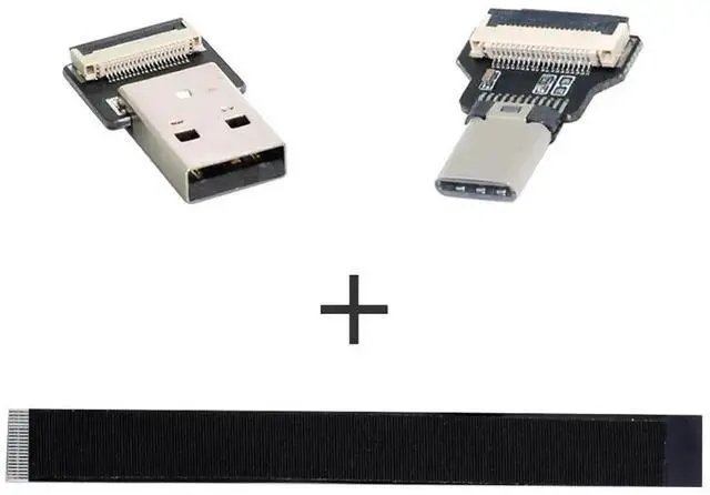 Alt view image 13 of 14 - 0.5M Ultra Thin Flat Ribbon USB2.0 A Male to USB-C Male Flex Extension Cable