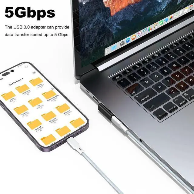 Alt view image 6 of 6 - WRIARICH 4 Pack 90 Degree USB A Male to USB C Female Adapter, Up/Down Left/Right Angle Type C Elbow Converter Black Compatible with Laptop PC USB Charger Power Bank All USB-C Devices
