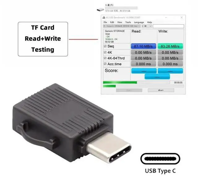 Alt view image 3 of 7 - WRIARICH USB3.0 Type-C Card Reader Adapter | 5Gbps High Speed TF/Micro SD & SDXC Memory Card Reader for Laptops, Tablets & Smartphones
