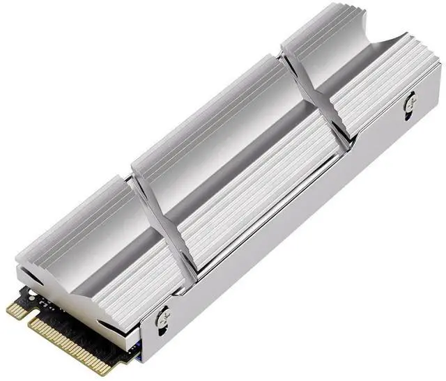 Main image of WRIARICH Silver Aluminum Double-Sided M.2 2280 SSD Heatsink with Thermal Pads, Cooling Radiator for PC & PS5 NVMe PCIe M.2 SSD