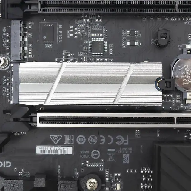 Alt view image 6 of 7 - WRIARICH Silver Aluminum Double-Sided M.2 2280 SSD Heatsink with Thermal Pads, Cooling Radiator for PC & PS5 NVMe PCIe M.2 SSD