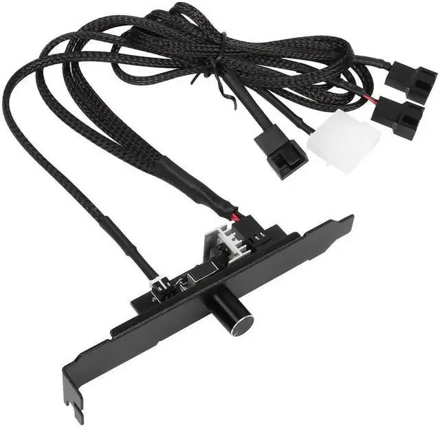 Main image of WRIARICH 12V 3-Channel PC Fan Speed Controller Hub with Manual Knob, IDE 4-Pin Powered, Supports 3Pin/4Pin PWM CPU & Chassis Cooling Fans