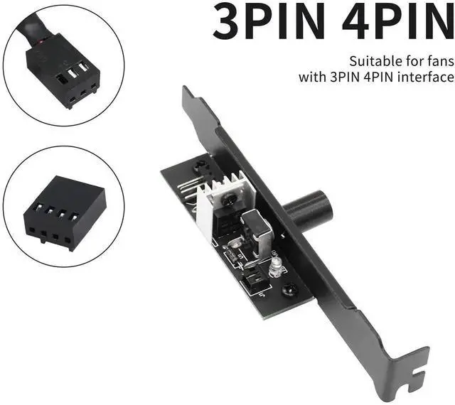 Alt view image 2 of 7 - WRIARICH 12V 3-Channel PC Fan Speed Controller Hub with Manual Knob, IDE 4-Pin Powered, Supports 3Pin/4Pin PWM CPU & Chassis Cooling Fans