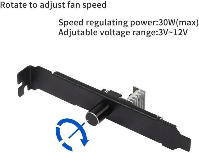 Alt view image 5 of 7 - WRIARICH 12V 3-Channel PC Fan Speed Controller Hub with Manual Knob, IDE 4-Pin Powered, Supports 3Pin/4Pin PWM CPU & Chassis Cooling Fans