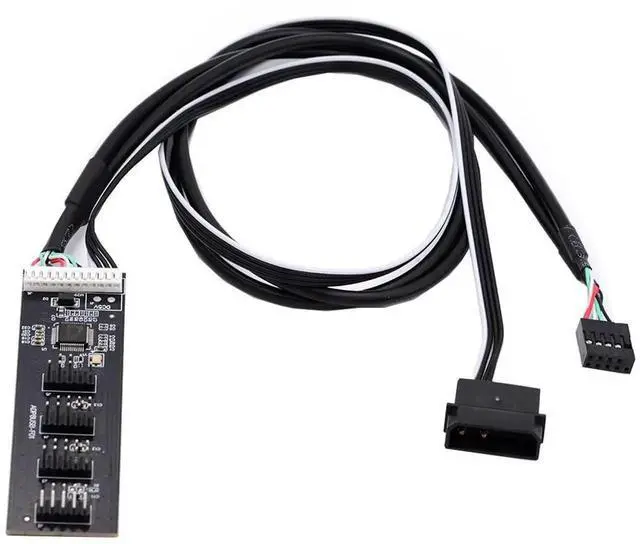 Main image of WRIARICH Internal USB2.0 9Pin/10Pin Header 1-to-4 Female Hub Splitter Cable with IDE Power Supply Port for Motherboard