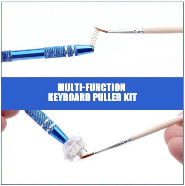 Alt view image 5 of 7 - WRIARICH Blue Mechanical Keyboard Tool Kit, Keycap Switch Puller Set with Stem Holder & Lube Pen for Keyboard Lubrication Cleaning Modding