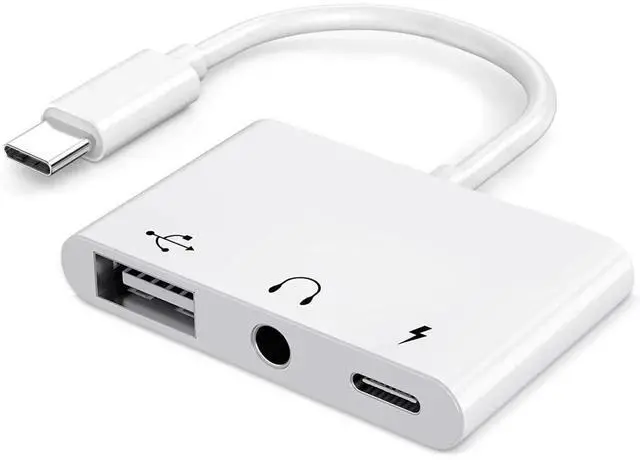 Main image of WRIARICH 3-in-1 USB-C Adapter with 3.5mm AUX Jack, OTG & 60W PD Charging Port, Compatible with iPhone 15/16, iPad Pro, MacBook