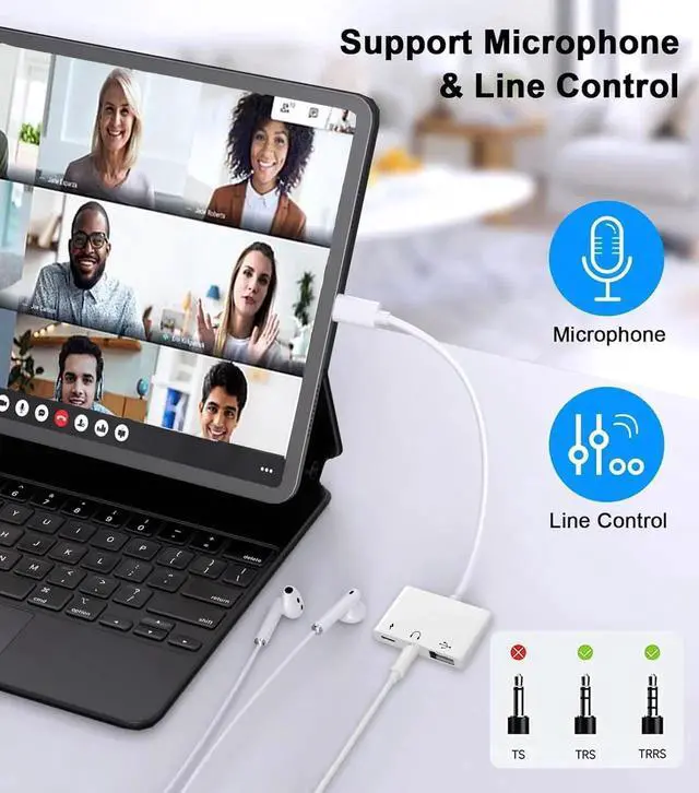 Alt view image 3 of 7 - WRIARICH 3-in-1 USB-C Adapter with 3.5mm AUX Jack, OTG & 60W PD Charging Port, Compatible with iPhone 15/16, iPad Pro, MacBook