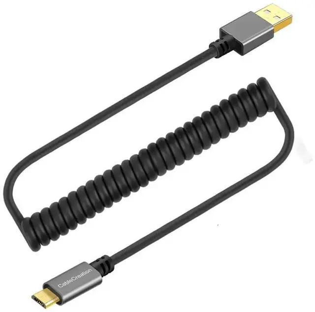 Alt view image 6 of 7 - WRIARICH Space Gray Coiled USB 2.0 A to Micro USB Cable, Retractable 0.56ft-4ft Charging & Data Cord for Android Phones, Tablets, Raspberry Pi Zero & Car Charger