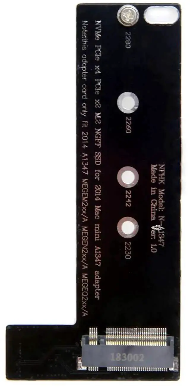 Alt view image 3 of 7 - WRIARICH M.2 NGFF M-Key NVMe SSD Converter Card, Internal Storage Upgrade Adapter for Late 2014 Mac Mini A1347 MEGEN2 MEGEM2 MEGEQ2, Supports 2230/2242/2260/2280 PCIe NVMe & AHCI SSD