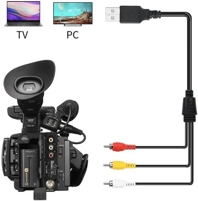 Alt view image 6 of 6 - WRIARICH 5FT/1.5M USB 2.0 A Male to 3 RCA Male Composite AV Cable, USB to Triple RCA Audio Video Splitter Cord for Vizio TVs & AV Media Devices