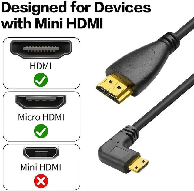 Alt view image 5 of 6 - WRIARICH Right Angle 90° Coiled Mini HDMI to HDMI Cable, Stretchable Mini HDMI Male to Standard HDMI Male Cord for DSLRs, Camcorders, Cameras, Portable Screens & Field Monitors