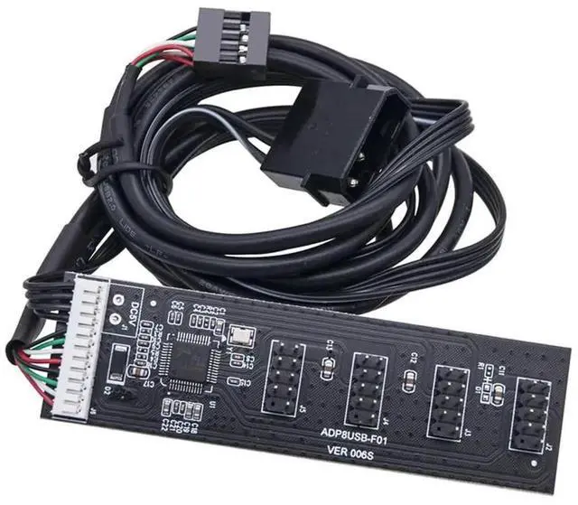 Main image of WRIARICH USB 2.0 9/10Pin Header 1 to 4 Splitter Cable with IDE 5V Power Connector, Internal Port Multiplier Hub for PC